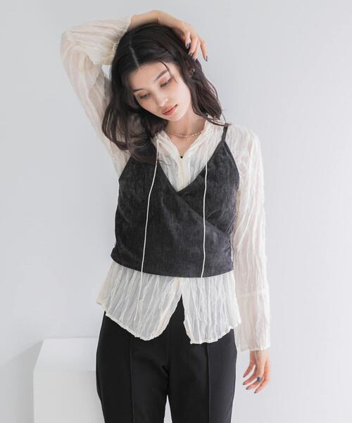 URBAN RESEARCH ROSSO WOMEN(アーバンリサーチ ロッソ)の「ベロアビスチェ(キャミソール・レディース・チャコールグレー/ブラウン・FREE)」の21枚目の写真