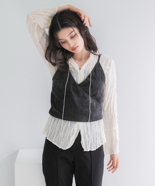 URBAN RESEARCH ROSSO WOMEN（アーバンリサーチ　ロッソ）の「ベロアビスチェ（キャミソール・レディース・チャコールグレー/ブラウン・FREE）」の11枚目の写真
