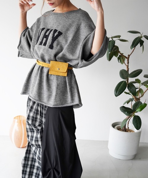 SANSeLF(サンセルフ)の「【SANSeLF】WHYロゴルーズニットトップス saw26a006(その他トップス・レディース・グレー/ピンク・FREE)」の22枚目の写真