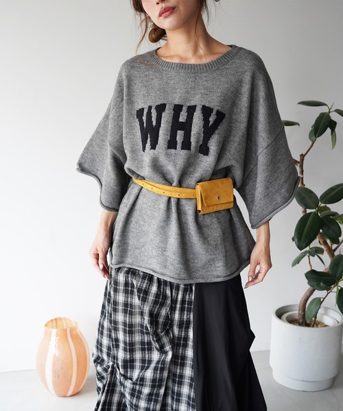 SANSeLF(サンセルフ)の「【SANSeLF】WHYロゴルーズニットトップス saw26a006(その他トップス・レディース・グレー/ピンク・FREE)」の20枚目の写真