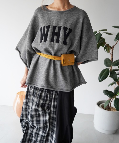 SANSeLF(サンセルフ)の「【SANSeLF】WHYロゴルーズニットトップス saw26a006(その他トップス・レディース・グレー/ピンク・FREE)」の12枚目の写真