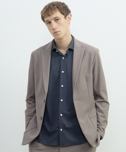 MEN'S MELROSE(メンズメルローズ)の「トリコットストレッチイージージャケット(セットアップ可)(テーラードジャケット・メンズ・ベージュ/ネイビー・2/3/5/4)」の1枚目の写真