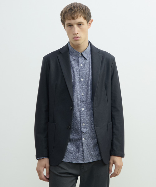 MEN'S MELROSE(メンズメルローズ)の「トリコットストレッチイージージャケット(セットアップ可)(テーラードジャケット・メンズ・ベージュ/ネイビー・2/3/5/4)」の2枚目の写真