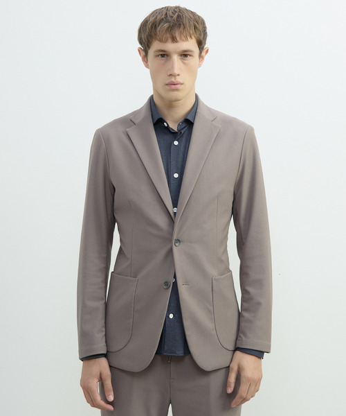 MEN'S MELROSE(メンズメルローズ)の「トリコットストレッチイージージャケット(セットアップ可)(テーラードジャケット・メンズ・ベージュ/ネイビー・2/3/5/4)」の5枚目の写真