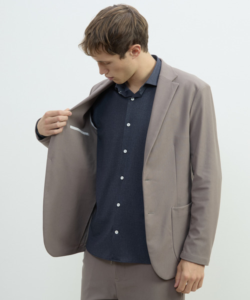 MEN'S MELROSE(メンズメルローズ)の「トリコットストレッチイージージャケット(セットアップ可)(テーラードジャケット・メンズ・ベージュ/ネイビー・2/3/5/4)」の12枚目の写真