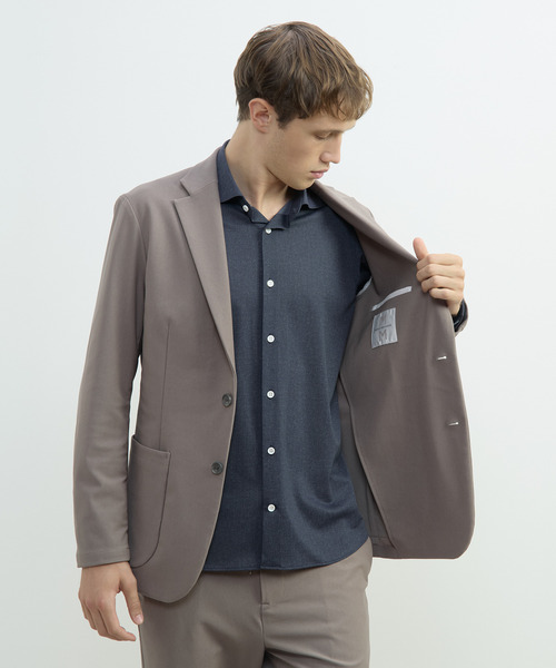 MEN'S MELROSE(メンズメルローズ)の「トリコットストレッチイージージャケット(セットアップ可)(テーラードジャケット・メンズ・ベージュ/ネイビー・2/3/5/4)」の13枚目の写真