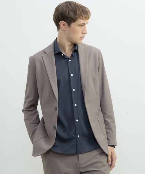 MEN'S MELROSE(メンズメルローズ)の「トリコットストレッチイージージャケット(セットアップ可)(テーラードジャケット・メンズ・ベージュ/ネイビー・2/3/5/4)」の15枚目の写真