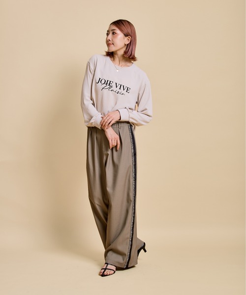 LHELBIE(レルビエ)の「サイドラインバイカラーパンツ(その他パンツ・レディース・モカ/ブラック/グレー・M)」の19枚目の写真