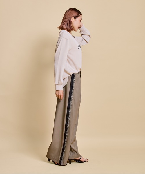 LHELBIE(レルビエ)の「サイドラインバイカラーパンツ(その他パンツ・レディース・モカ/ブラック/グレー・M)」の18枚目の写真
