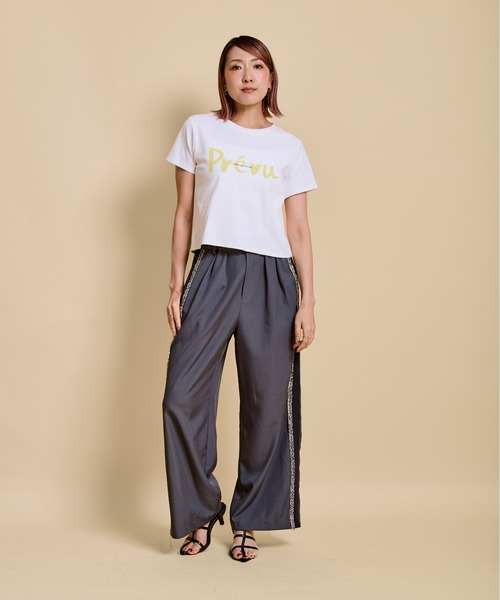 LHELBIE(レルビエ)の「サイドラインバイカラーパンツ(その他パンツ・レディース・モカ/ブラック/グレー・M)」の22枚目の写真
