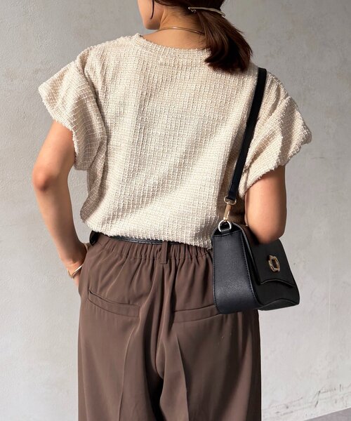 Thevon(ゼボン)の「袖バルーンカットツイードプルオーバー(Tシャツ/カットソー・レディース・ベージュ/グレー/ブラック・FREE)」の21枚目の写真