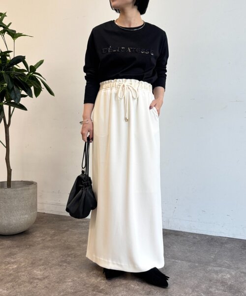 Jena espace merveilleux（ジェナ　エスパスメルヴェイユ）の「ビーズ刺繍ロンT（Tシャツ/カットソー・レディース・ブラック/オフホワイト/ライトグレー・FREE）」の14枚目の写真