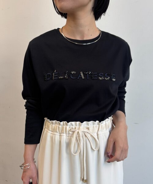 Jena espace merveilleux（ジェナ　エスパスメルヴェイユ）の「ビーズ刺繍ロンT（Tシャツ/カットソー・レディース・ブラック/オフホワイト/ライトグレー・FREE）」の17枚目の写真
