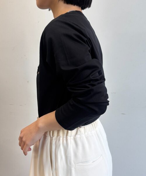 Jena espace merveilleux（ジェナ　エスパスメルヴェイユ）の「ビーズ刺繍ロンT（Tシャツ/カットソー・レディース・ブラック/オフホワイト/ライトグレー・FREE）」の6枚目の写真