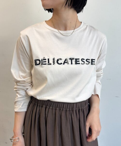 Jena espace merveilleux（ジェナ　エスパスメルヴェイユ）の「ビーズ刺繍ロンT（Tシャツ/カットソー・レディース・ブラック/オフホワイト/ライトグレー・FREE）」の11枚目の写真