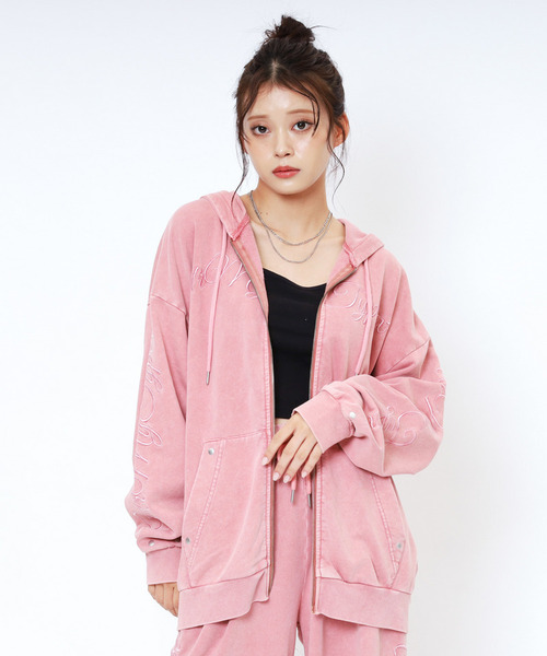 SPIRAL WASH Logo over‑parka — парка с логотипом после стирки
