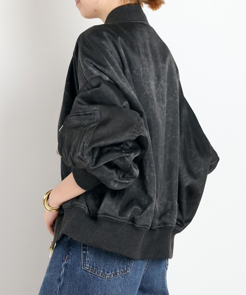 PROVOKE (プロヴォーク)の「【PROVOKE/プロヴォーク】pigment short MA-1 BLACK(MA-1・レディース・ブラック・FREE)」の2枚目の写真