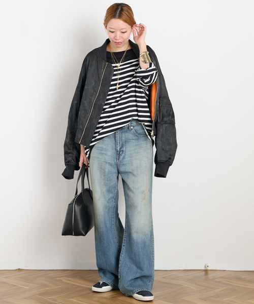 PROVOKE (プロヴォーク)の「【PROVOKE/プロヴォーク】pigment short MA-1 BLACK(MA-1・レディース・ブラック・FREE)」の7枚目の写真