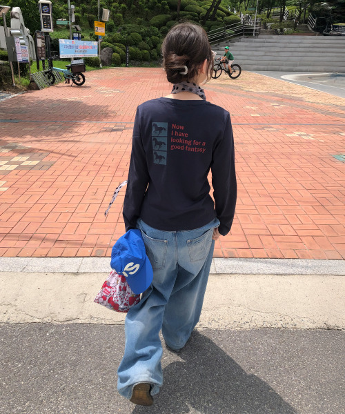 SEW-B（ソービー）の「セミクロップド bump post 長袖Tシャツ [ネイビー]（Tシャツ/カットソー・レディース・その他・FREE）」の5枚目の写真