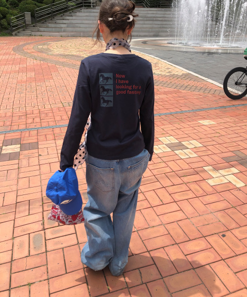 SEW-B（ソービー）の「セミクロップド bump post 長袖Tシャツ [ネイビー]（Tシャツ/カットソー・レディース・その他・FREE）」の6枚目の写真