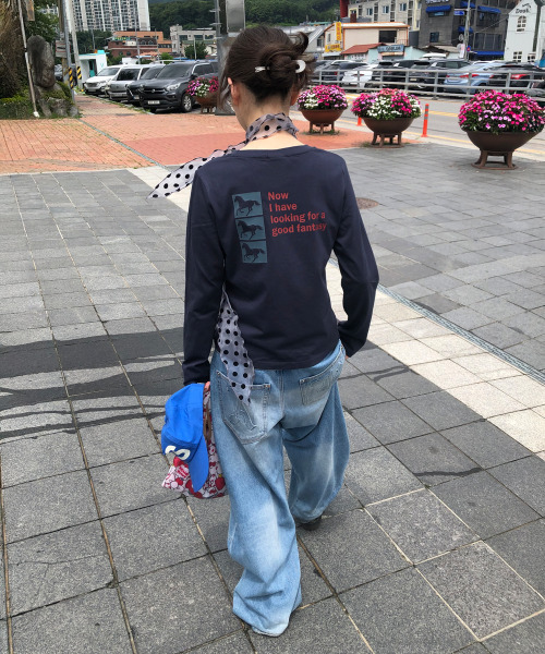 SEW-B（ソービー）の「セミクロップド bump post 長袖Tシャツ [ネイビー]（Tシャツ/カットソー・レディース・その他・FREE）」の7枚目の写真