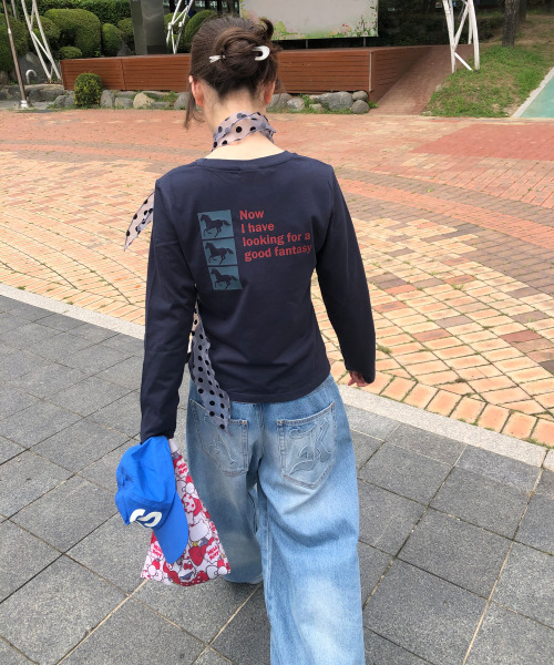 SEW-B（ソービー）の「セミクロップド bump post 長袖Tシャツ [ネイビー]（Tシャツ/カットソー・レディース・その他・FREE）」の8枚目の写真