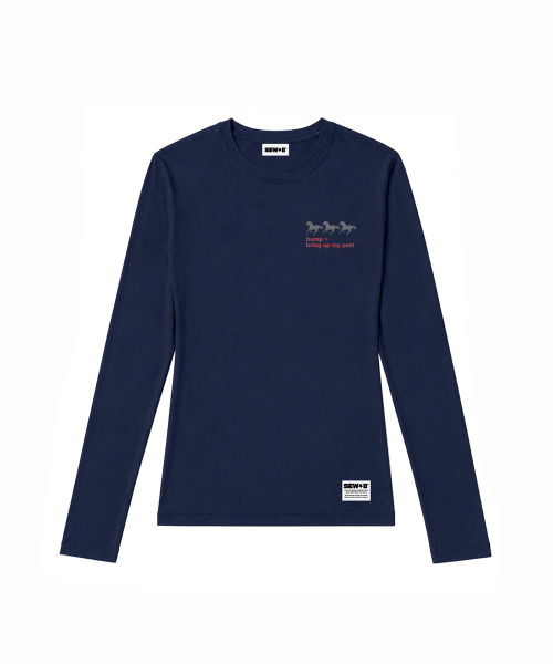 SEW-B（ソービー）の「セミクロップド bump post 長袖Tシャツ [ネイビー]（Tシャツ/カットソー・レディース・その他・FREE）」の13枚目の写真