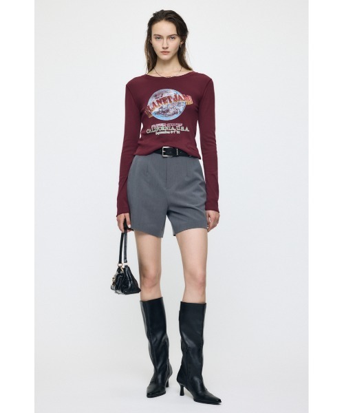 MOUSSY(マウジー)の「【26年AW新作】【セットアップ対応】HIGH WAIST ショーツ(その他パンツ・レディース・ブラウン/ダークネイビー/グレー・1/2)」の12枚目の写真