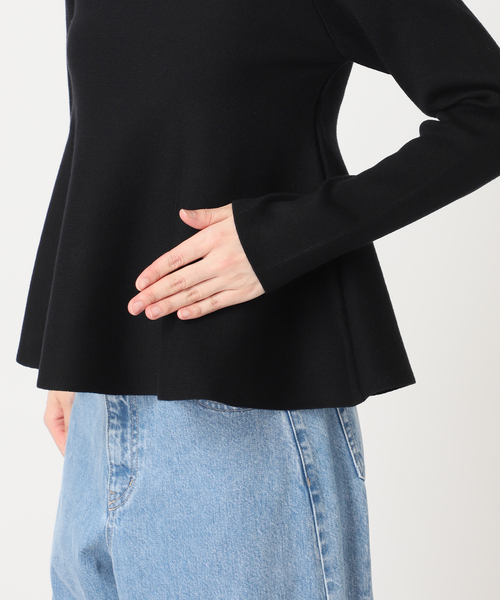 U by SPICK&SPAN（ユーバイスピックアンドスパン）の「ペプラムニット（ニット/セーター・レディース・ブラック/ホワイト・FREE）」の9枚目の写真
