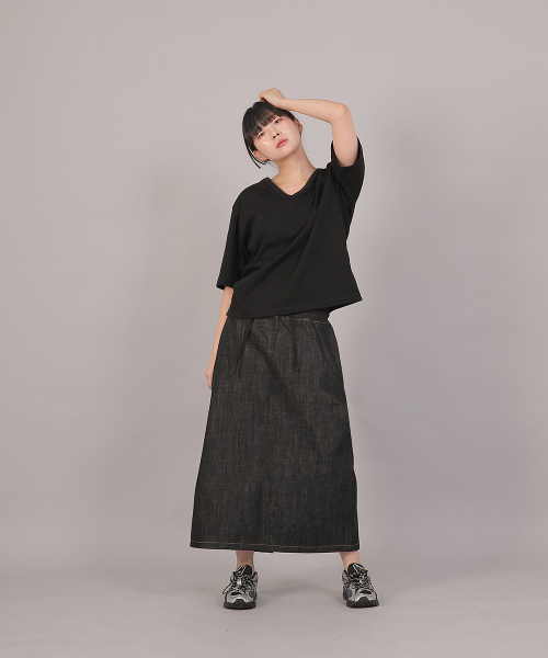 SAINTCREW(セントクルー)の「オーバーサイズソフトVネック半袖TシャツMVM-8A12ブラック(Tシャツ/カットソー・レディース・その他・FREE)」の9枚目の写真