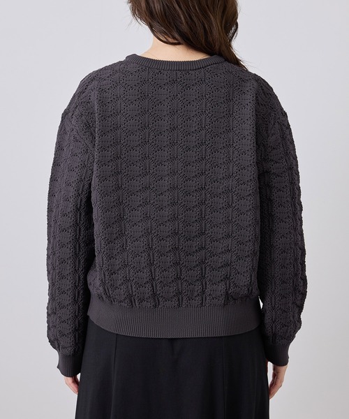 ROPE' PICNIC(ロペピクニック)の「透かし編みスポンディッシュヘンリーネックニット(ニット/セーター・レディース・ベージュ系その他3/キナリ/チャコールグレー・FREE)」の21枚目の写真