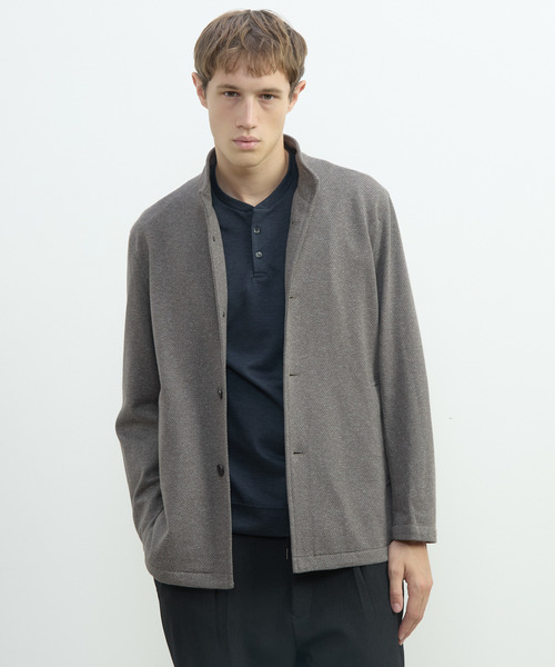 MEN'S MELROSE(メンズメルローズ)の「ムリネジャージーツイルスタンドカーディガン(カーディガン/ボレロ・メンズ・ベージュ/ネイビー/グレー・2/3/4/5)」の2枚目の写真