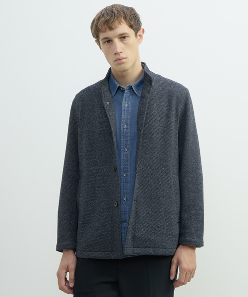 MEN'S MELROSE(メンズメルローズ)の「ムリネジャージーツイルスタンドカーディガン(カーディガン/ボレロ・メンズ・ベージュ/ネイビー/グレー・2/3/4/5)」の3枚目の写真