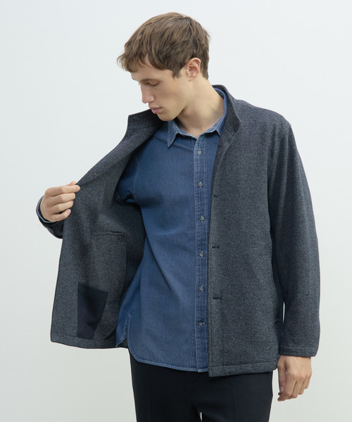MEN'S MELROSE(メンズメルローズ)の「ムリネジャージーツイルスタンドカーディガン(カーディガン/ボレロ・メンズ・ベージュ/ネイビー/グレー・2/3/4/5)」の12枚目の写真