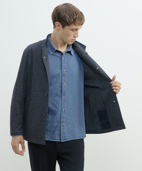 MEN'S MELROSE(メンズメルローズ)の「ムリネジャージーツイルスタンドカーディガン(カーディガン/ボレロ・メンズ・ベージュ/ネイビー/グレー・2/3/4/5)」の13枚目の写真