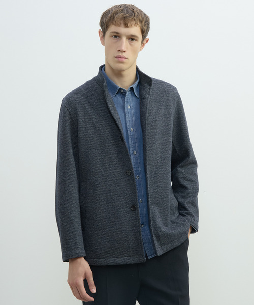 MEN'S MELROSE(メンズメルローズ)の「ムリネジャージーツイルスタンドカーディガン(カーディガン/ボレロ・メンズ・ベージュ/ネイビー/グレー・2/3/4/5)」の14枚目の写真
