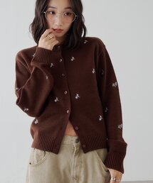 花柄刺繍カーディガン