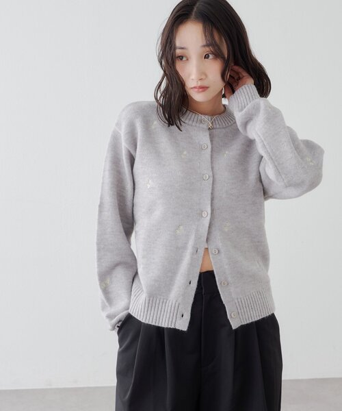 DISCOAT(ディスコート)の「花柄刺繍カーディガン(カーディガン/ボレロ・レディース・レモンイエロー/グレー/ブラウン・FREE)」の6枚目の写真