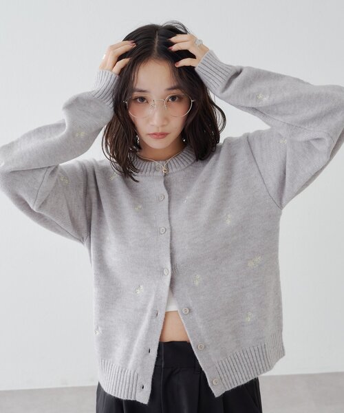 DISCOAT(ディスコート)の「花柄刺繍カーディガン(カーディガン/ボレロ・レディース・レモンイエロー/グレー/ブラウン・FREE)」の7枚目の写真