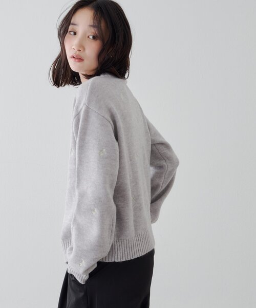 DISCOAT(ディスコート)の「花柄刺繍カーディガン(カーディガン/ボレロ・レディース・レモンイエロー/グレー/ブラウン・FREE)」の9枚目の写真