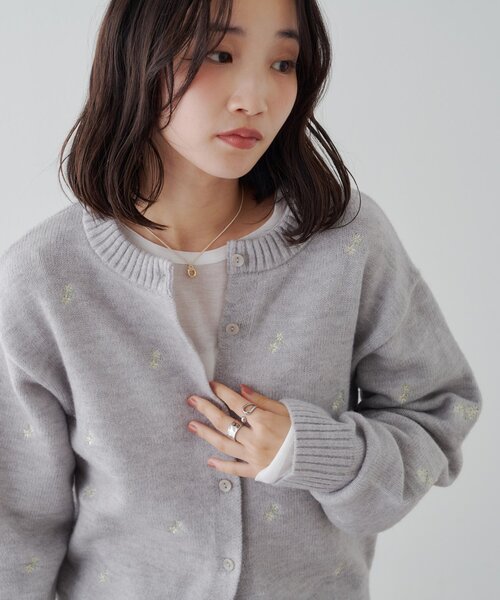 DISCOAT(ディスコート)の「花柄刺繍カーディガン(カーディガン/ボレロ・レディース・レモンイエロー/グレー/ブラウン・FREE)」の12枚目の写真