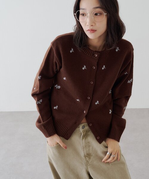 DISCOAT(ディスコート)の「花柄刺繍カーディガン(カーディガン/ボレロ・レディース・レモンイエロー/グレー/ブラウン・FREE)」の21枚目の写真