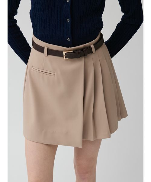 LILY BROWN(リリーブラウン)の「ベルト付きラッププリーツスカショーパン(その他パンツ・レディース・チェック/ネイビー/グレー/ベージュ・1/0)」の9枚目の写真