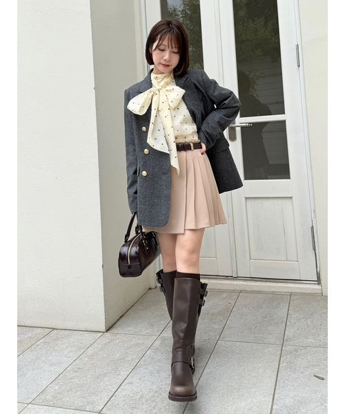 LILY BROWN(リリーブラウン)の「ベルト付きラッププリーツスカショーパン(その他パンツ・レディース・チェック/ネイビー/グレー/ベージュ・1/0)」の20枚目の写真