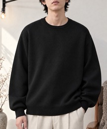 MONO-MART | 【EASY COMFORTシリーズ】ミラノリブ リラックスフィット ニットプルオーバー / クルーネック・Vネック<マシンウォッシャブル>(ニット/セーター)