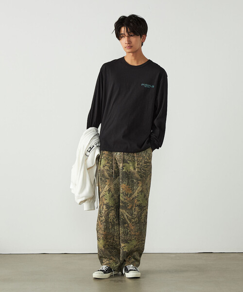 Purple&Yellow(パープルアンドイエロー)の「バックプリント 長袖Tシャツ(Tシャツ/カットソー・メンズ・ホワイト/ダークブラウン/ブラック/サックスブルー・S/L/M)」の22枚目の写真