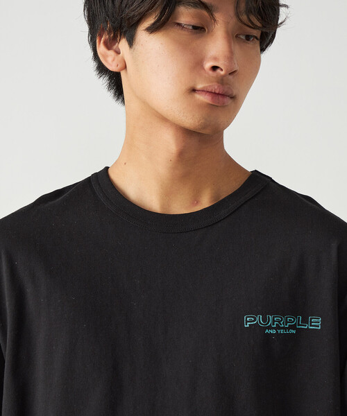 Purple&Yellow(パープルアンドイエロー)の「バックプリント 長袖Tシャツ(Tシャツ/カットソー・メンズ・ホワイト/ダークブラウン/ブラック/サックスブルー・S/L/M)」の18枚目の写真