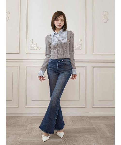 Darich（ダーリッチ）の「ロゴセミフレアデニム（デニムパンツ・レディース・ブルー/ブラック・XS/M/S）」の10枚目の写真