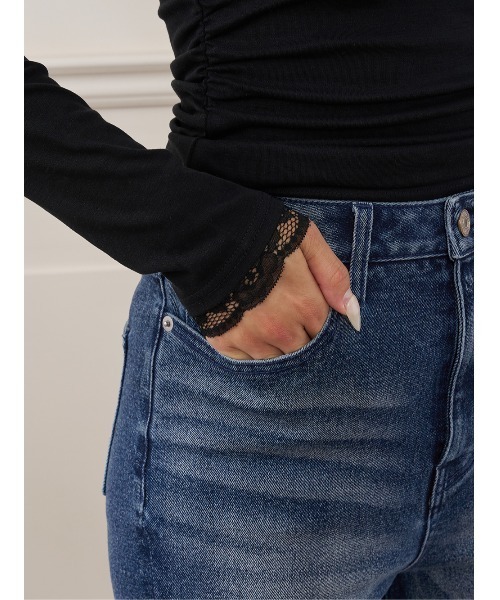 Darich（ダーリッチ）の「ロゴセミフレアデニム（デニムパンツ・レディース・ブルー/ブラック・XS/M/S）」の18枚目の写真