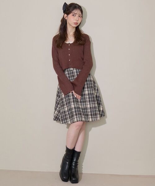 MAJESTIC LEGON(マジェスティックレゴン)の「バックレースアップフレアスカート(スカート・レディース・ブラック系その他/ホワイト系その他2/アイボリー/ブラック/モカ/ブラウン/ブラウン系その他2/ブラウン系その他4・SMALL/MEDIUM)」の7枚目の写真